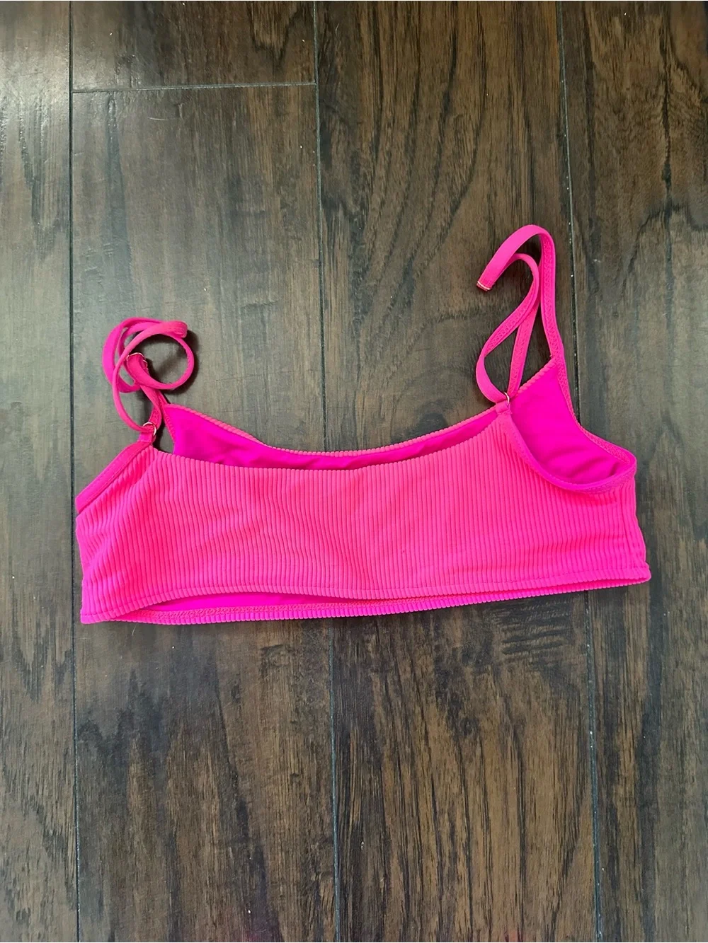 Frankie’s Bikinis Hot Pink Ribbed Bikini top